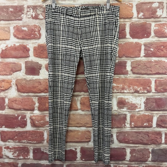 J. McLaughlin Pants - J McLaughlin Pants Women's 10 Black White Plaid Houndstooth Slim Ankle Stretchy